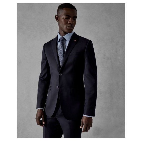 NWT Ted Baker Men's Performance Plain Suit Jacket Navy Blue Wool 44R $499 BB427 - Picture 1 of 1